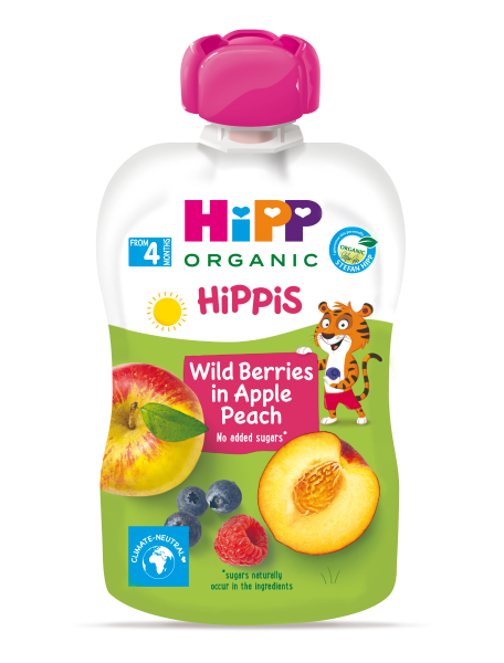 HiPP HiPPiS BIO 100% ovoce Jablko-Broskev-Lesní ovoce 100 g – ovocný příkrm