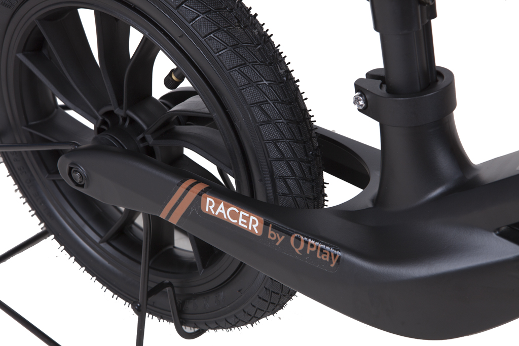 QPLAY Odrážadlo Racer air (Titanium) Black/ Brown, vek 3 - 6 rokov, do 30 kg