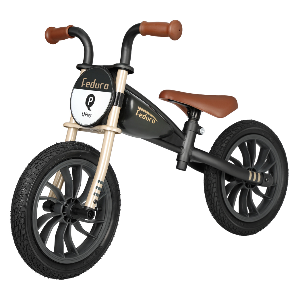 QPLAY Odrážadlo Feduro Black/Golden, vek 3-6 rokov, do 30 kg