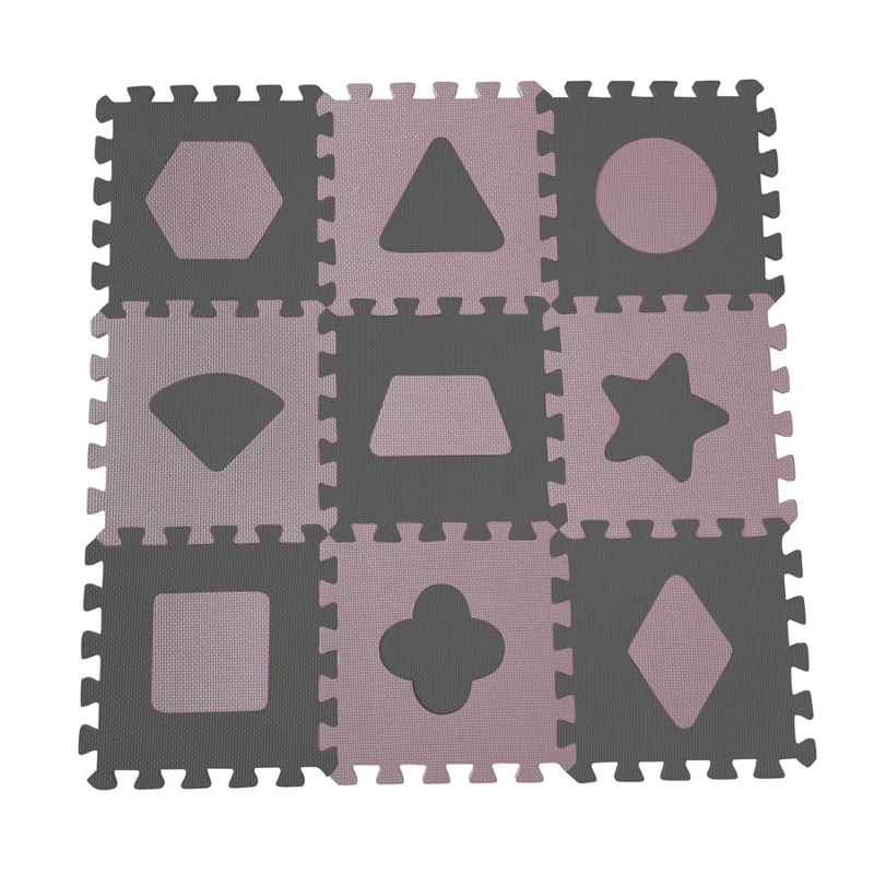 BABYDAN Penová hracia podložka puzzle Geometrické tvary, Rose 90 x 90 cm