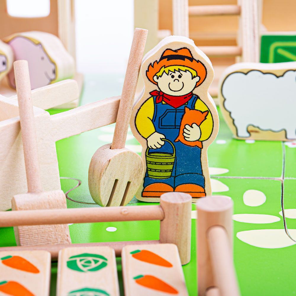 BIGJIGS TOYS Farma dlhá drevená
