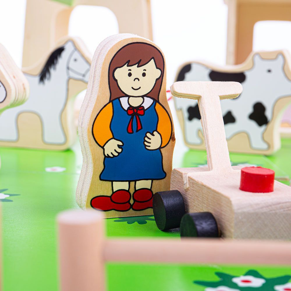 BIGJIGS TOYS Farma dlhá drevená