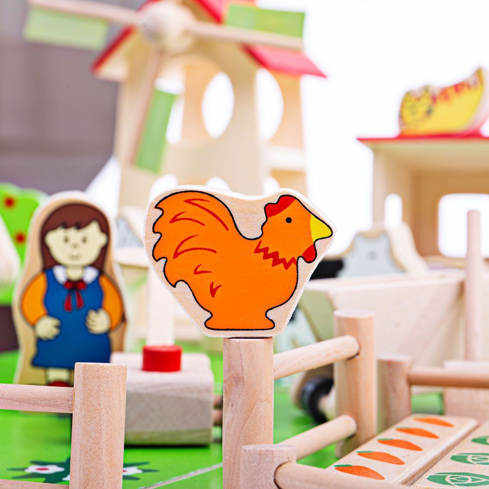 BIGJIGS TOYS Farma dlhá drevená