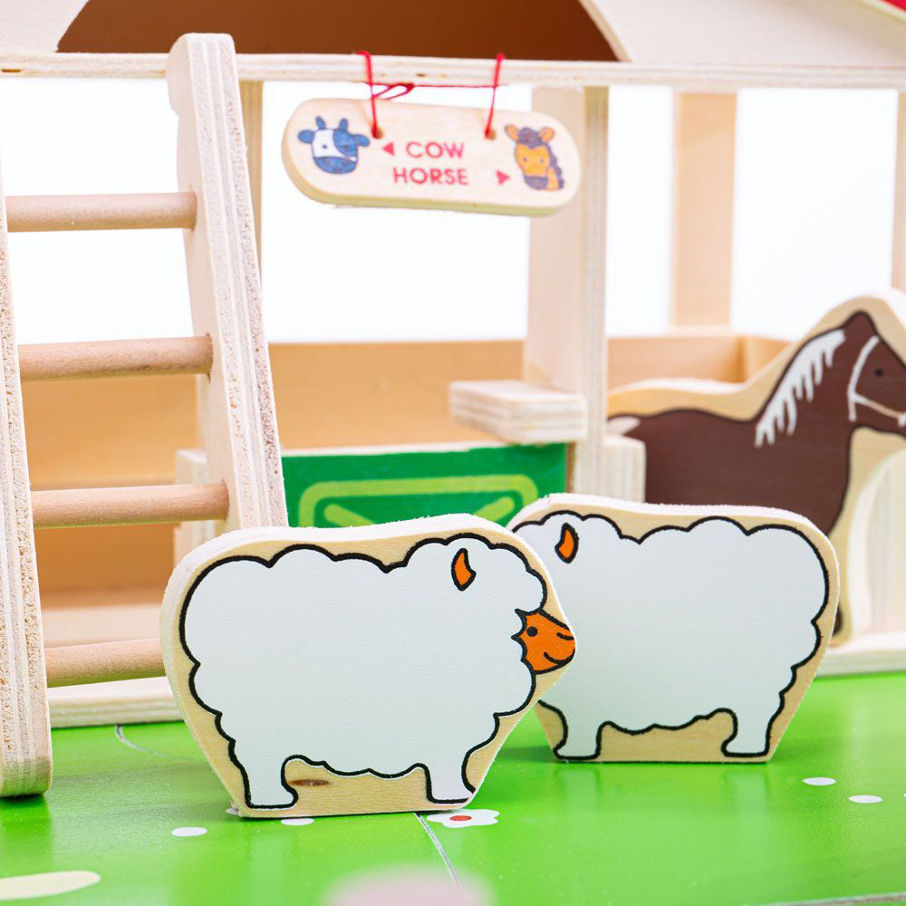 BIGJIGS TOYS Farma dlhá drevená