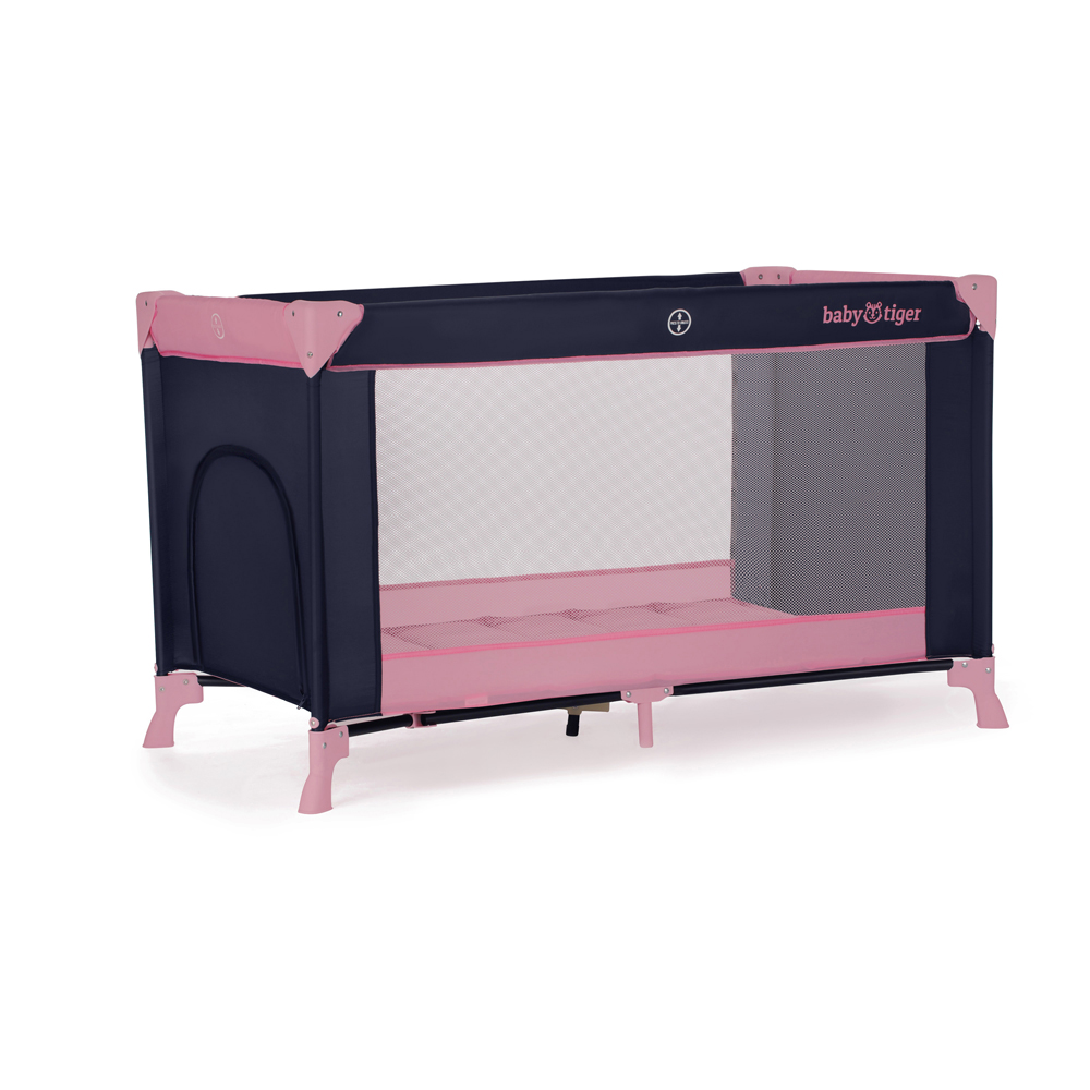 KINDERKRAFT Postieľka cestovná Baby Tiger VIKI Pink a Navy