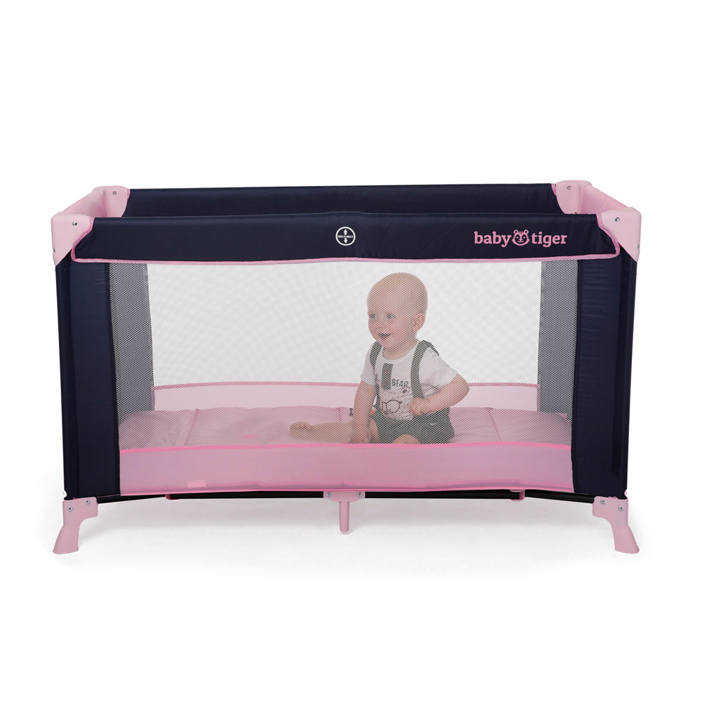 KINDERKRAFT Postieľka cestovná Baby Tiger VIKI Pink a Navy