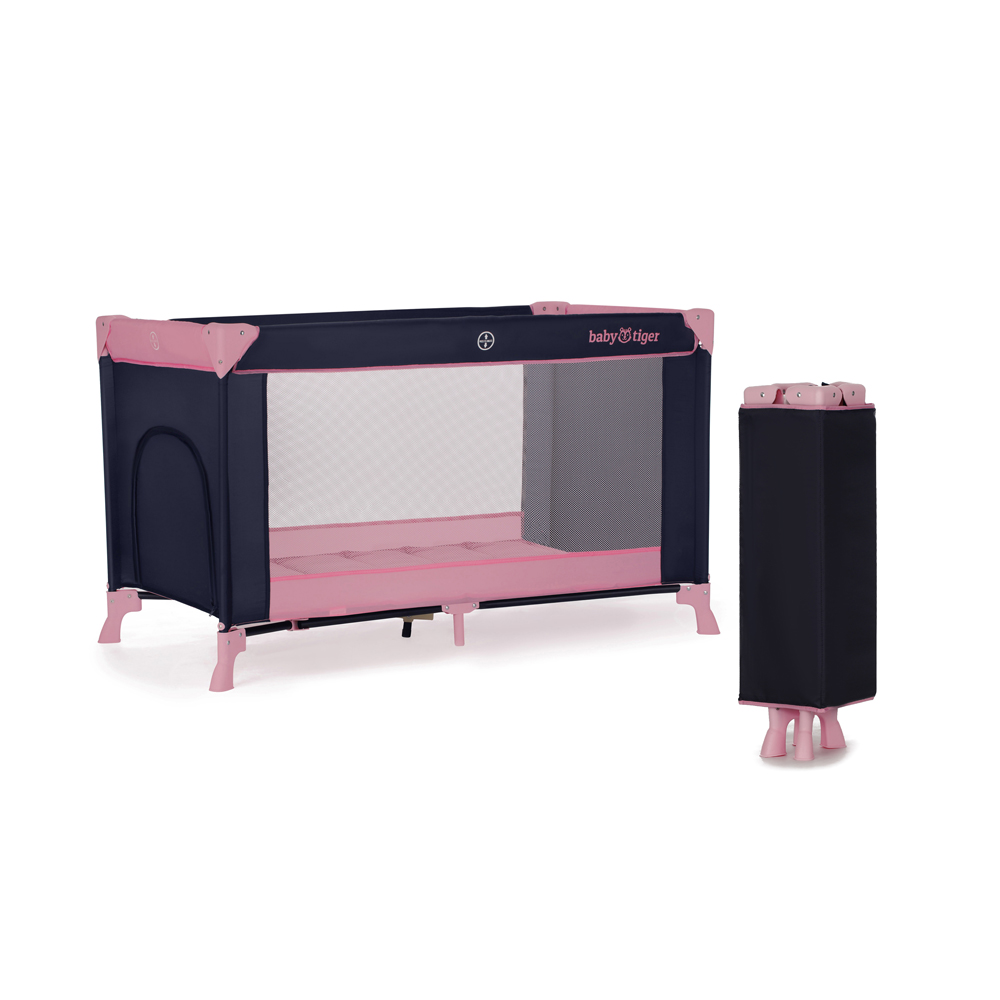 KINDERKRAFT Postieľka cestovná Baby Tiger VIKI Pink a Navy