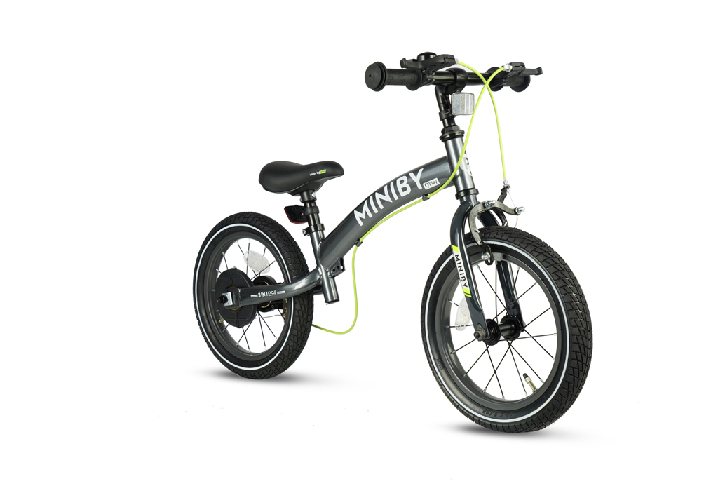 QPLAY Bicykel Miniby 3v1 Grey, vek 2 - 8 rokov