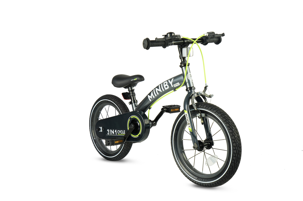 QPLAY Bicykel Miniby 3v1 Grey, vek 2 - 8 rokov