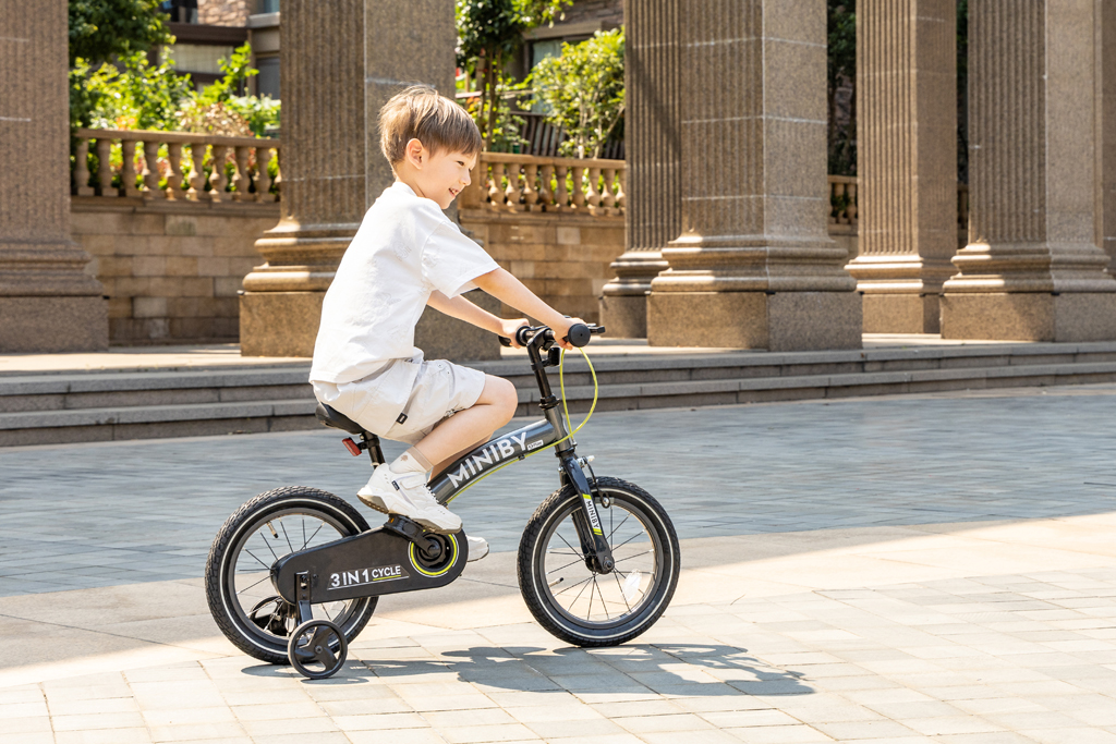 QPLAY Bicykel Miniby 3v1 Grey, vek 2 - 8 rokov
