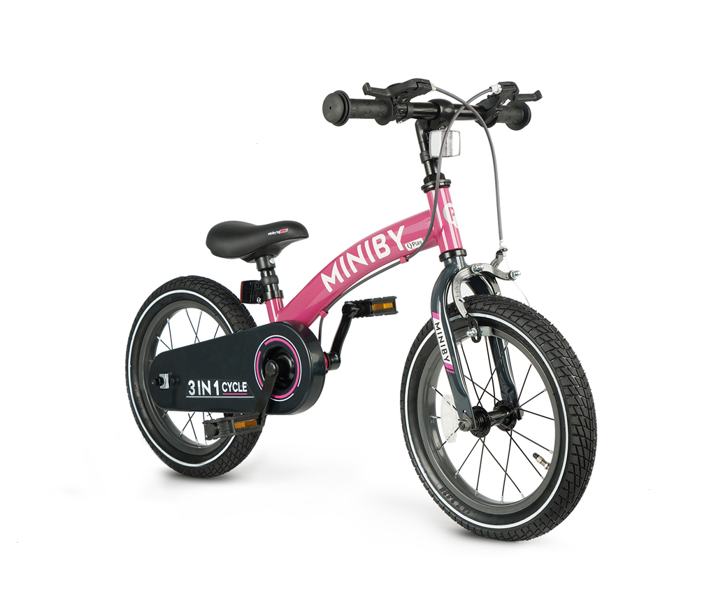 QPLAY Bicykel Miniby 3v1 Pink, vek 2 - 8 rokov