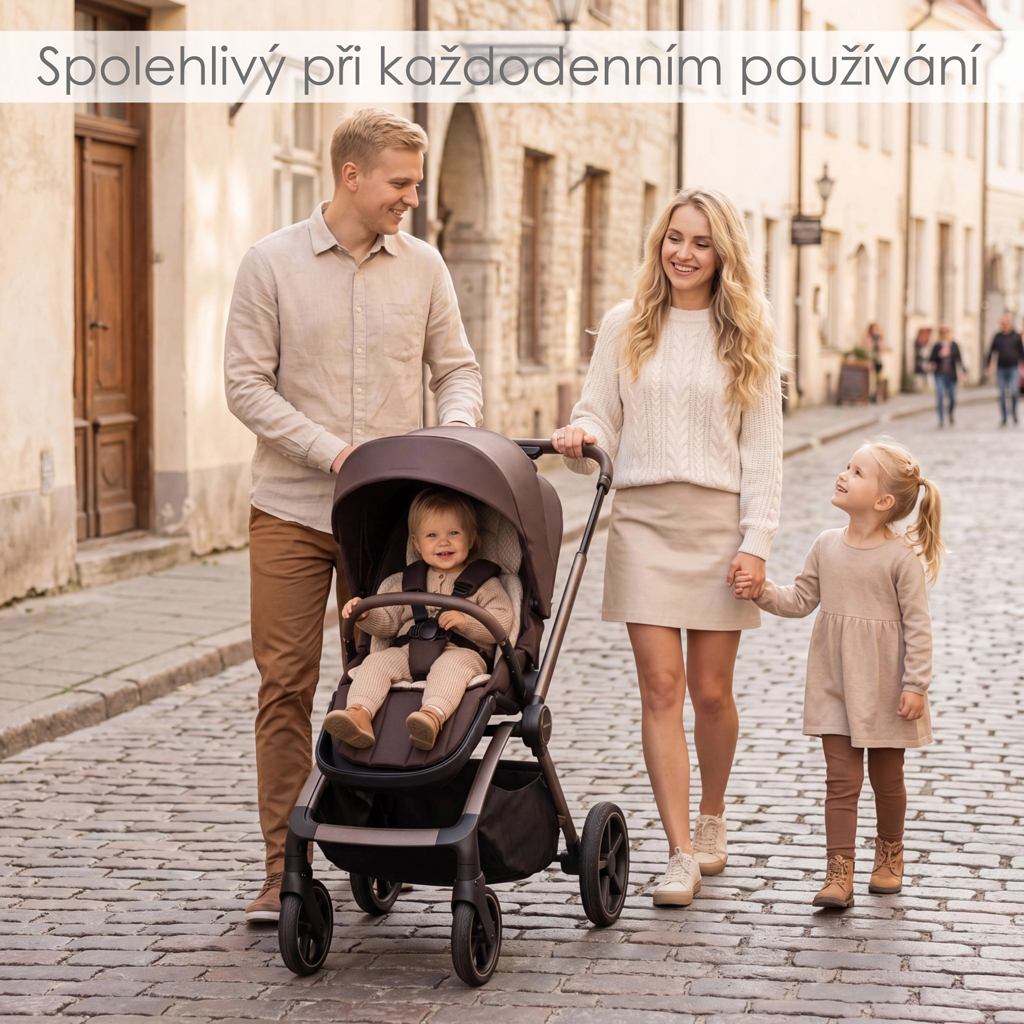 ADAMEX Kočík kombinovaný Como Chocolate Brown