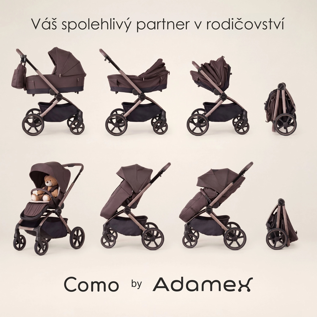 ADAMEX Kočík kombinovaný Como Chocolate Brown