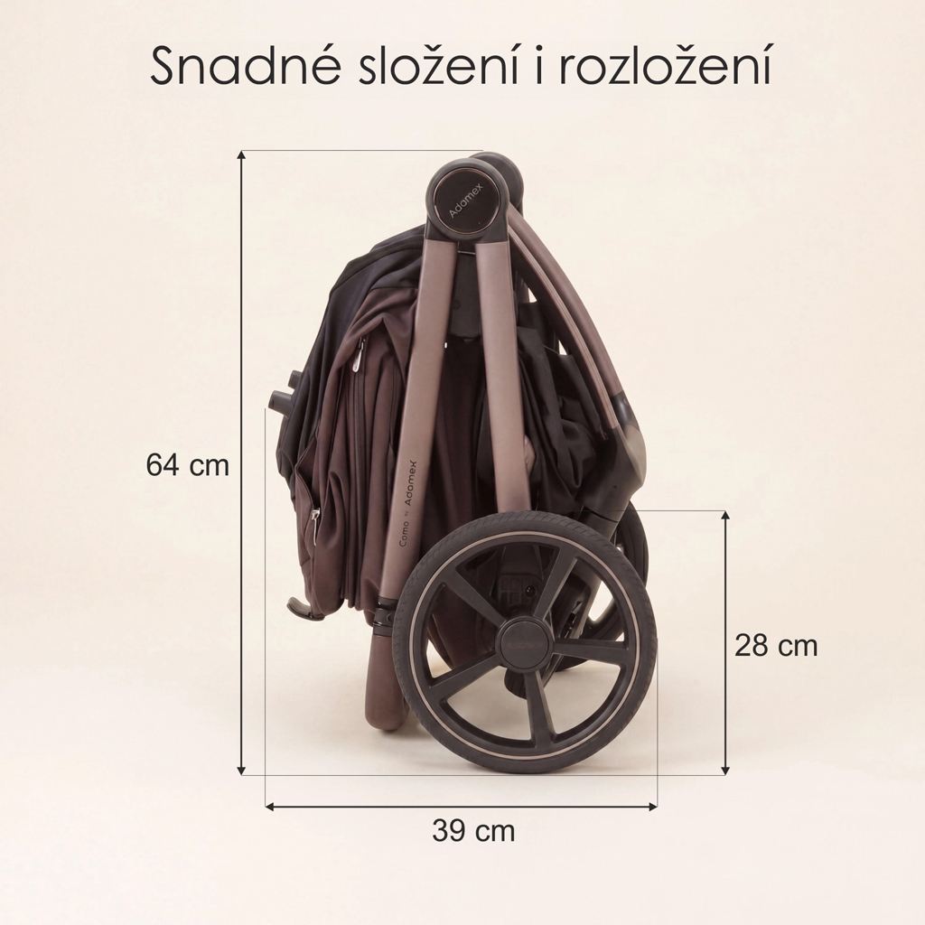 ADAMEX Kočík kombinovaný Como Chocolate Brown