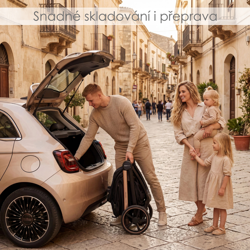 ADAMEX Kočík kombinovaný Como Satin Carbon