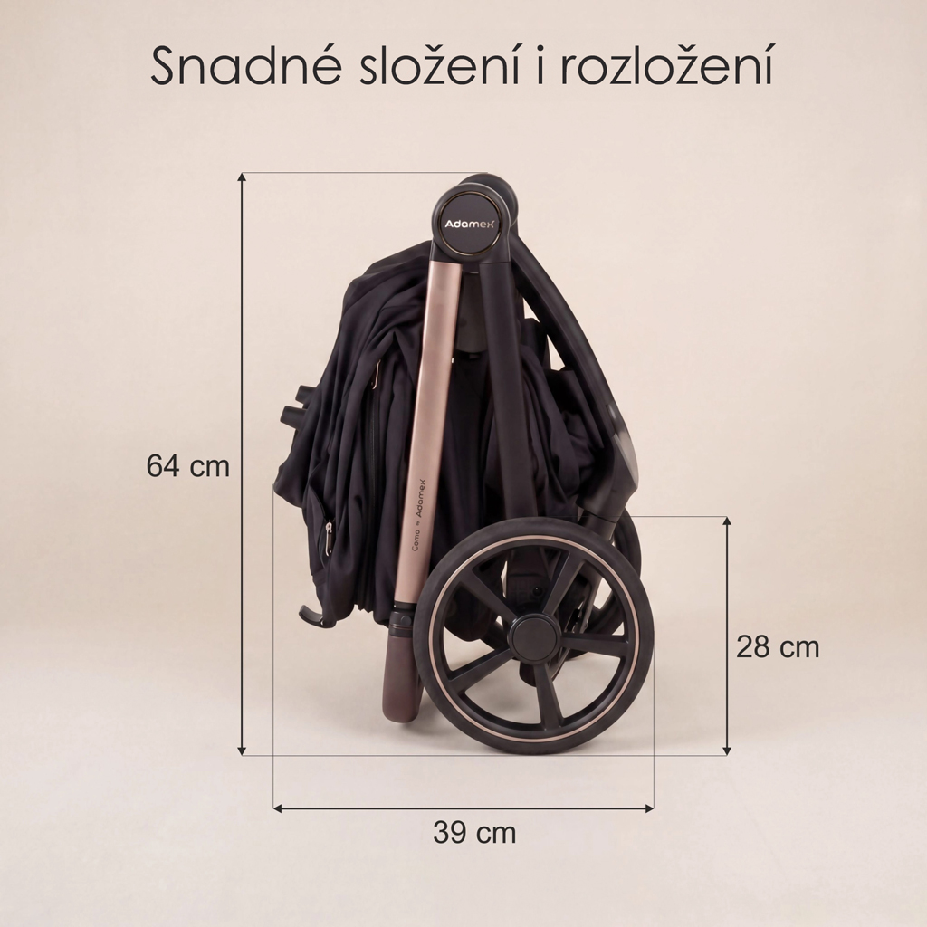 ADAMEX Kočík kombinovaný Como Satin Carbon