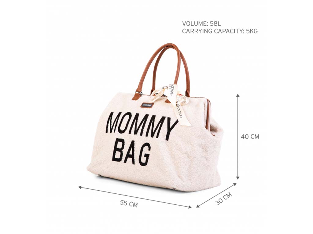 CHILDHOME Prebaľovacia taška Mommy Bag Teddy Off White