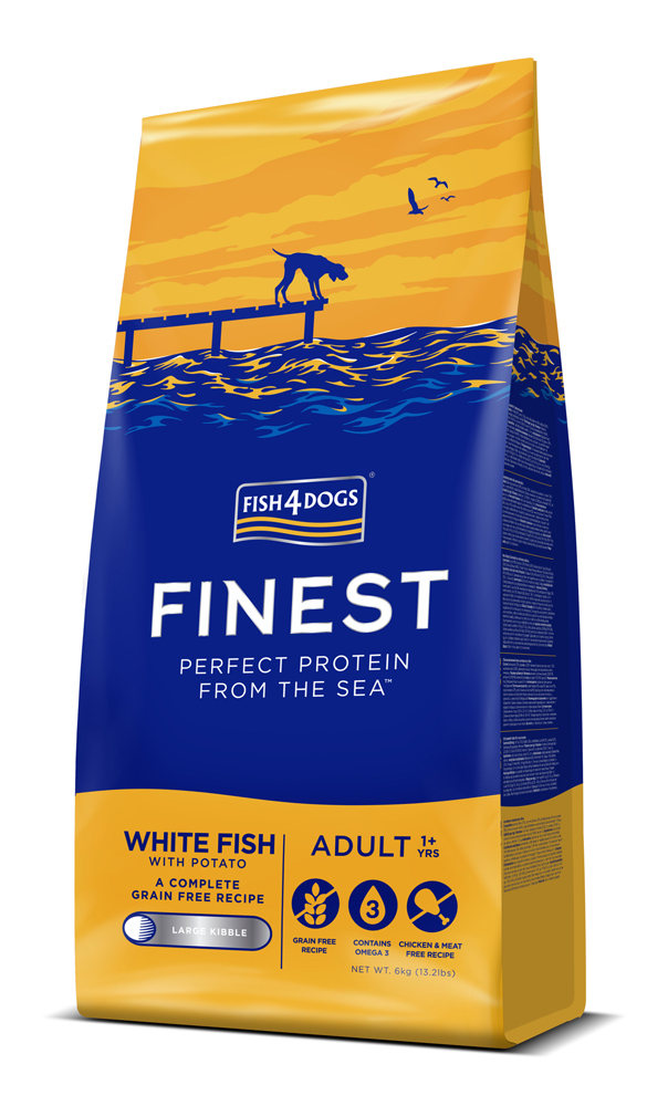 FISH4DOGS Granule veľké pre dospelých psov Finest biela ryba so zemiakmi 6kg, 1+