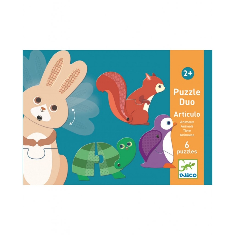 DJECO Duo puzzle Zvieratká v pohybe