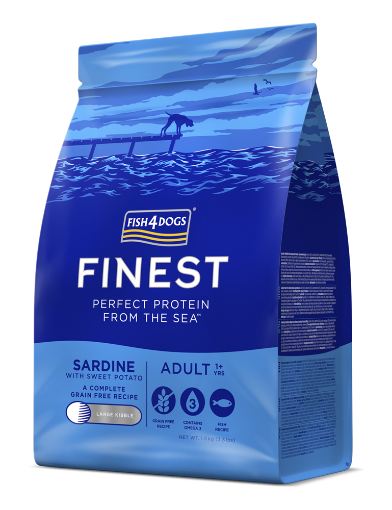 FISH4DOGS Granule veľké pre dospelých psov Finest sardínka so sladkými zemiakmi 1,5kg, 1+