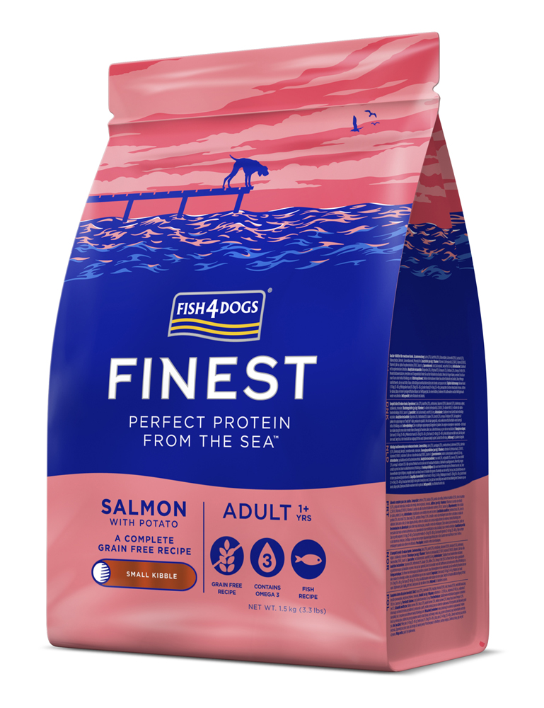 FISH4DOGS Granule veľké pre dospelých psov Finest losos so zemiakmi 1,5kg, 1+