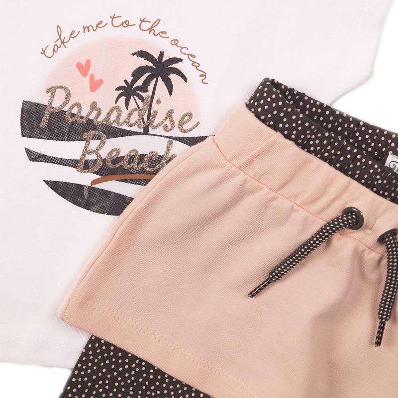 DIRKJE Set 3dielny so sukňou 68 White+Smokey Pink+Smokey Grey+aop