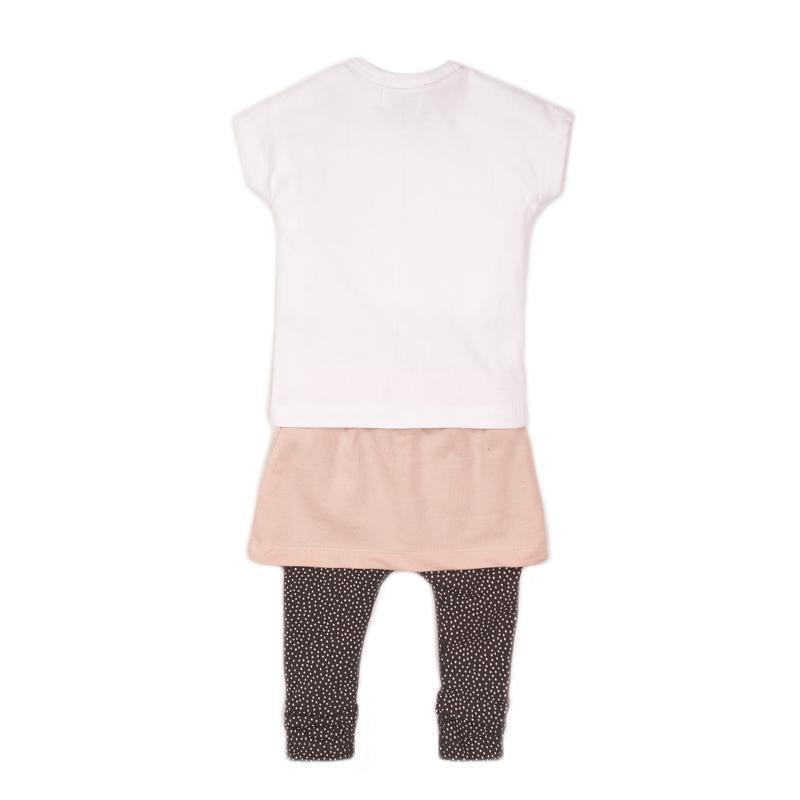 DIRKJE Set 3dielny so sukňou 80 White+Smokey Pink+Smokey Grey+aop