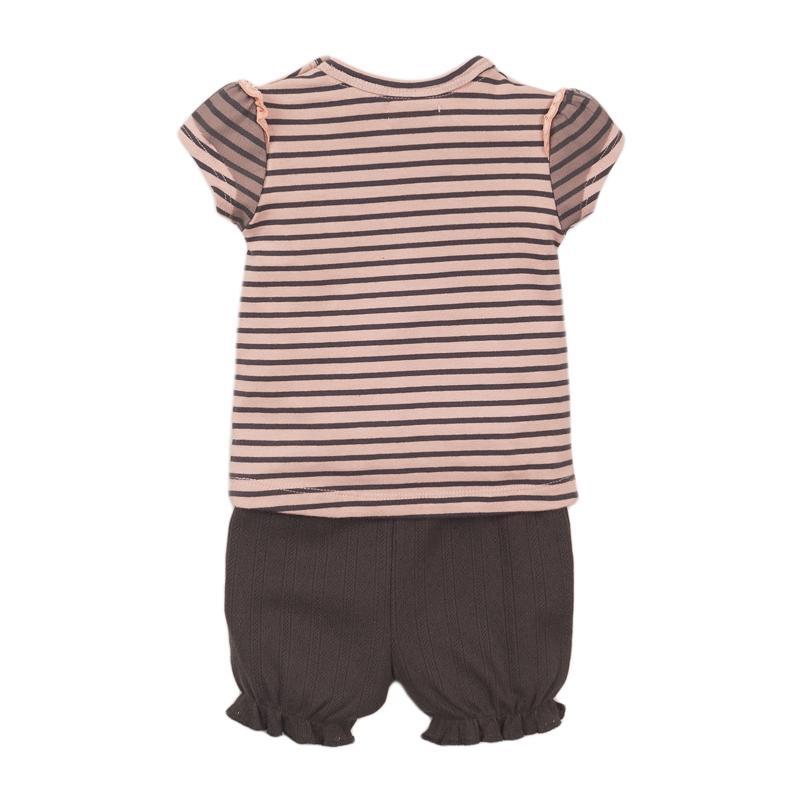 DIRKJE Set 2dielny kr. nohavice 80 Smokey Pink+Stripe+Smokey Grey