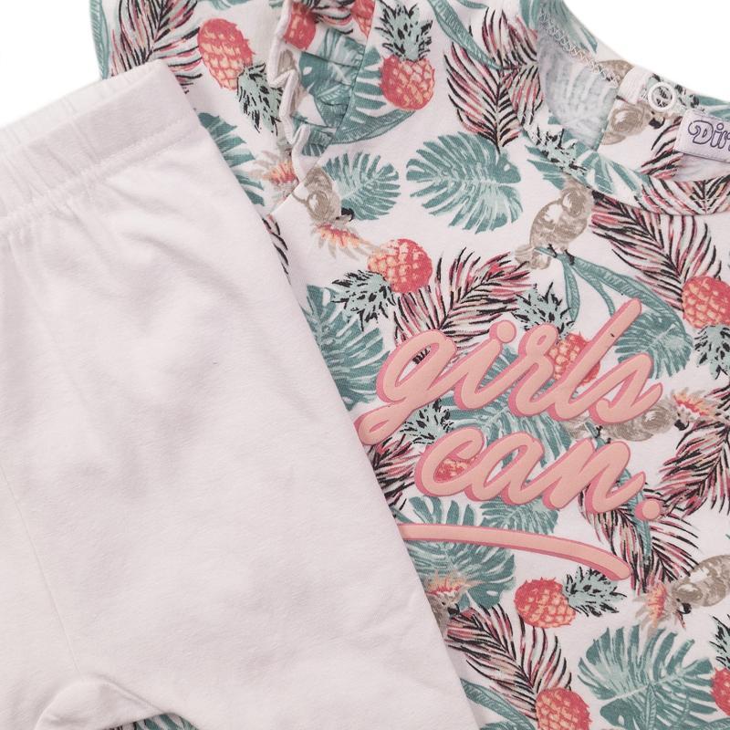 DIRKJE Set 2dielny šaty 80 White+Tropical Multicolor
