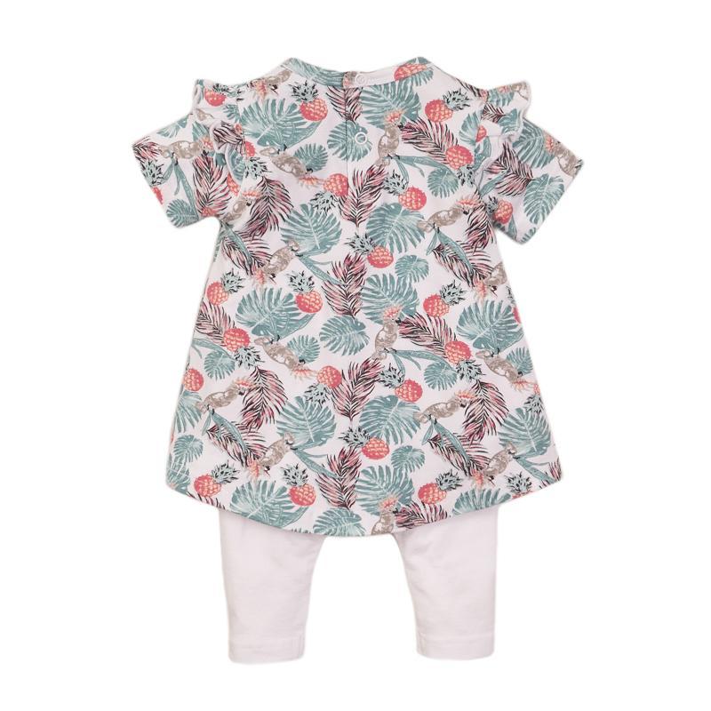 DIRKJE Set 2dielny šaty 86 White+Tropical Multicolor