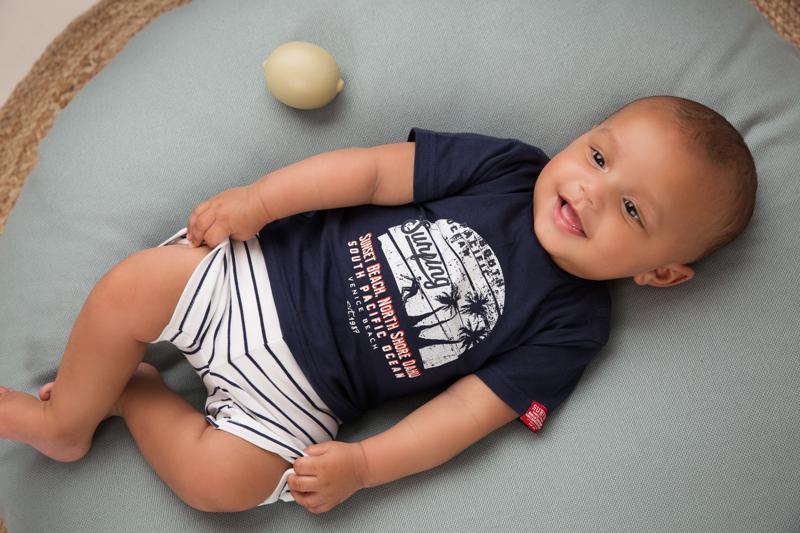 DIRKJE Set 2dielny kr. nohavice 74 Navy+White+Stripe