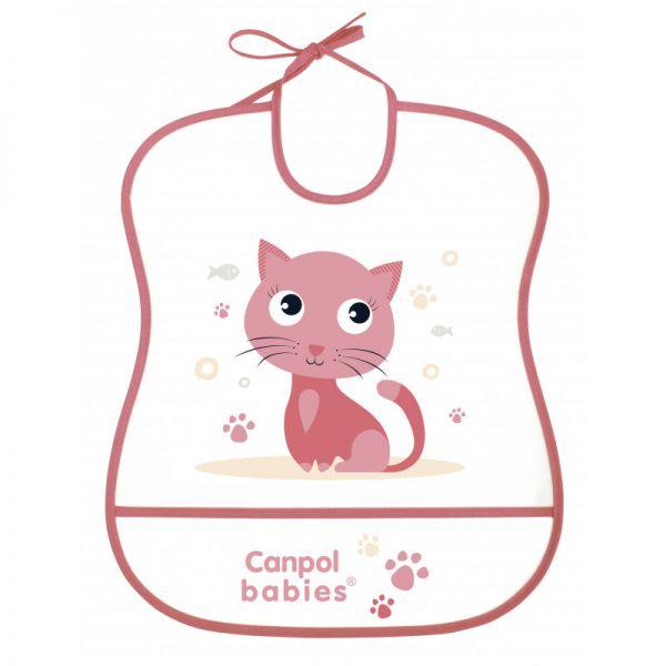 CANPOL BABIES Podbradník plastový mäkký Cute Animals mačička