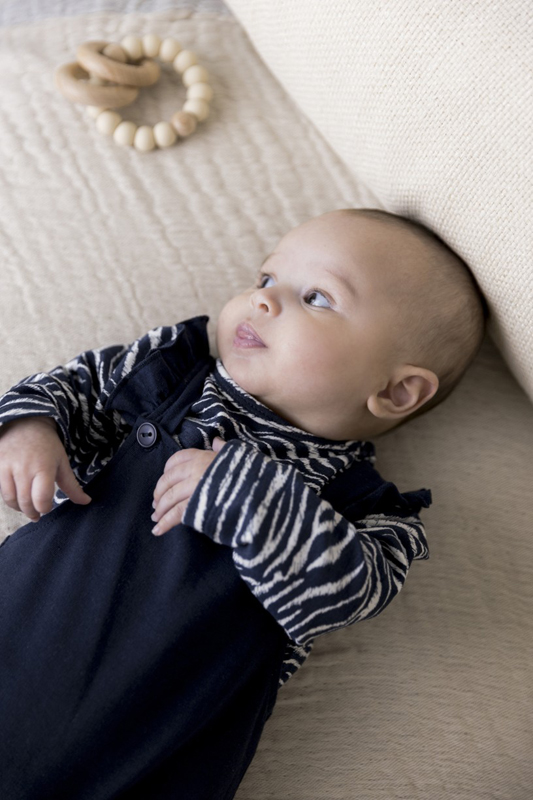 DIRKJE Set 2.d nohavice s trakmi + tričko Modrý dievča 56