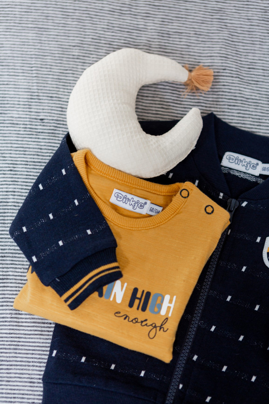 DIRKJE Tričko dl. rukáv Žlté chlapec 68