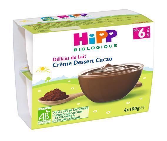 Dezert BIO mliečny kakaový 4x100g Hipp