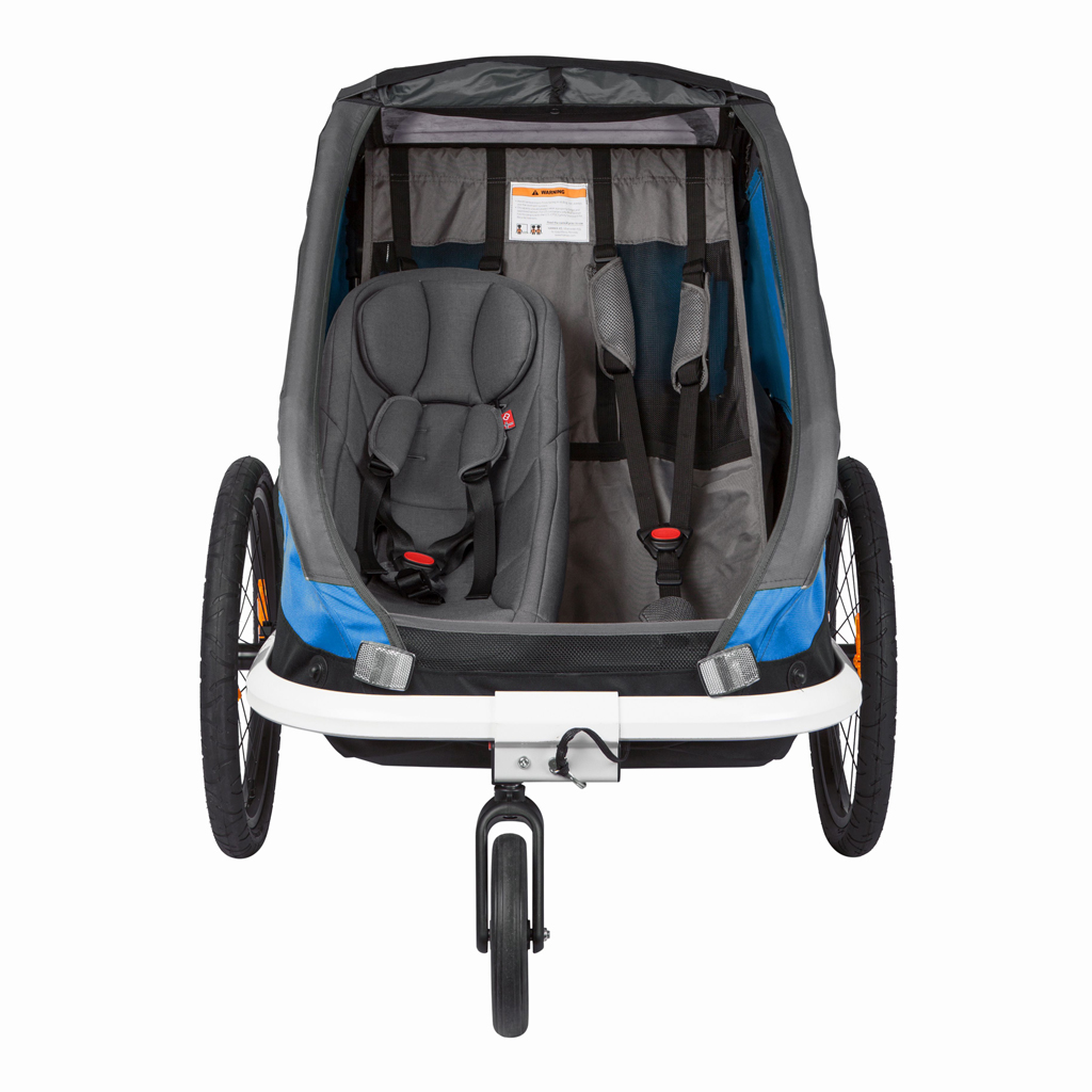 HAMAX Vozík dvojmiestny za bicykel vr. ramená + kočíkový set Traveller Petrol Blue/Grey