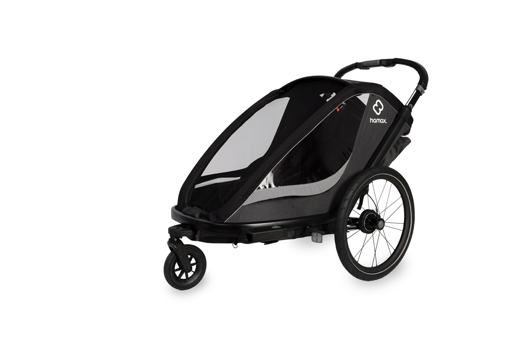 HAMAX Vozík vr. ramená + kočíkový set za bicykel Cocoon Grey/black