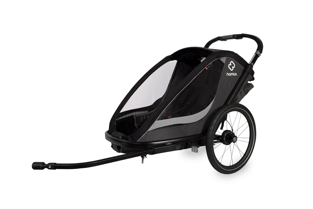 HAMAX Vozík vr. ramená + kočíkový set za bicykel Cocoon Grey/black