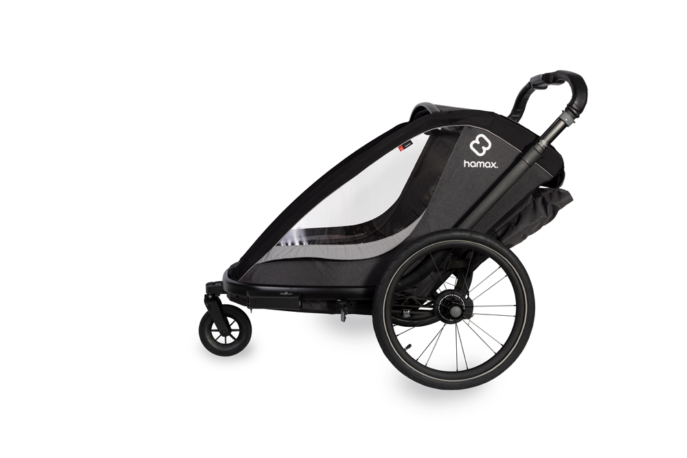 HAMAX Vozík vr. ramená + kočíkový set za bicykel Cocoon Grey/black