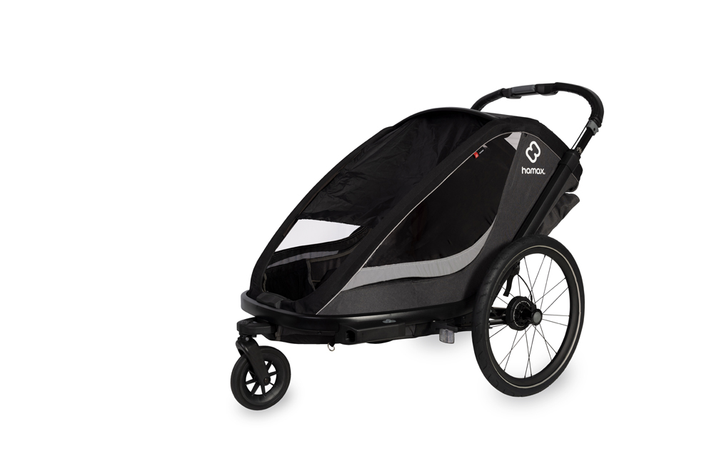 HAMAX Vozík vr. ramená + kočíkový set za bicykel Cocoon Grey/black