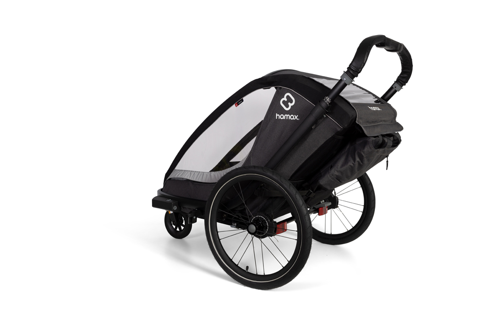 HAMAX Vozík vr. ramená + kočíkový set za bicykel Cocoon Grey/black