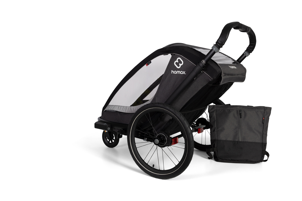 HAMAX Vozík vr. ramená + kočíkový set za bicykel Cocoon Grey/black