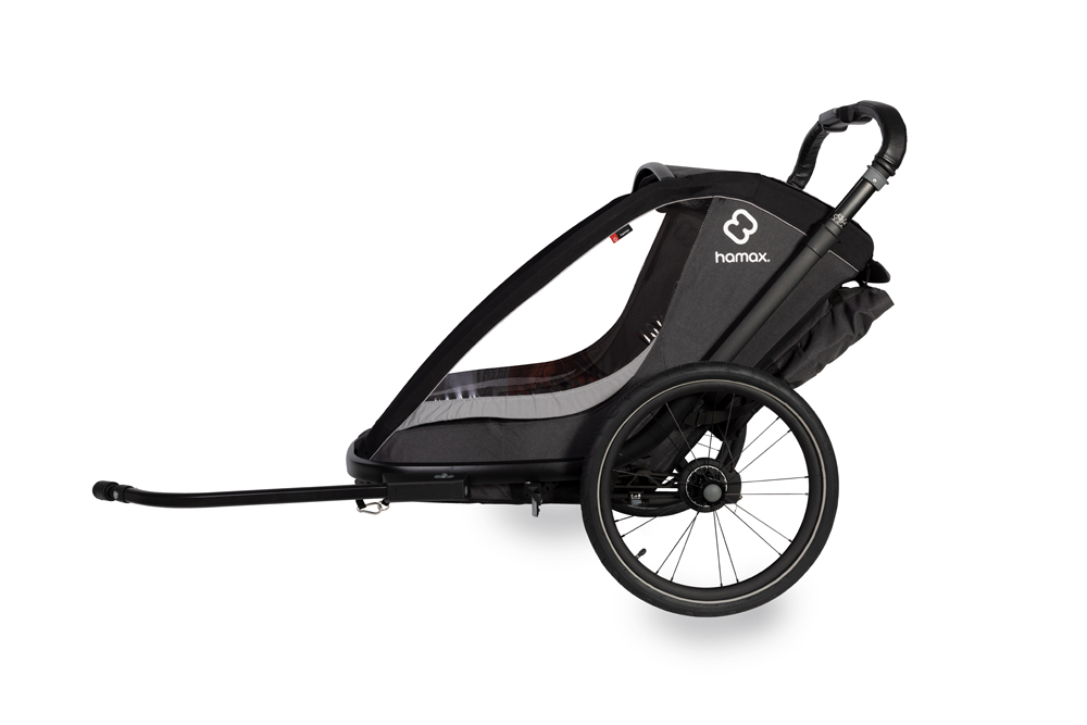 HAMAX Vozík vr. ramená + kočíkový set za bicykel Cocoon Grey/black