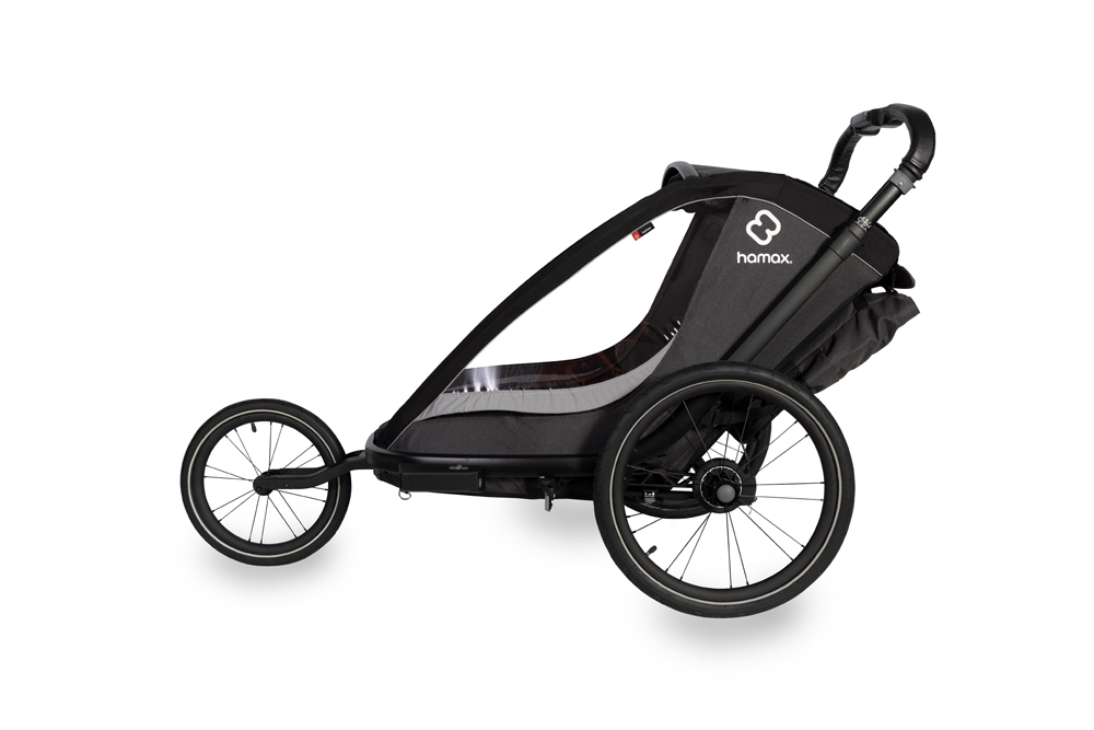 HAMAX Vozík vr. ramená + kočíkový set za bicykel Cocoon Grey/black