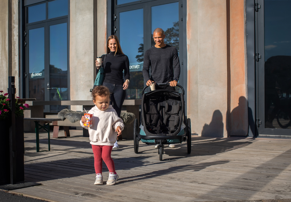 HAMAX Vozík vr. ramená + kočíkový set za bicykel Cocoon Grey/black