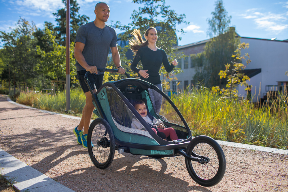 HAMAX Vozík vr. ramená + kočíkový set za bicykel Cocoon Grey/black