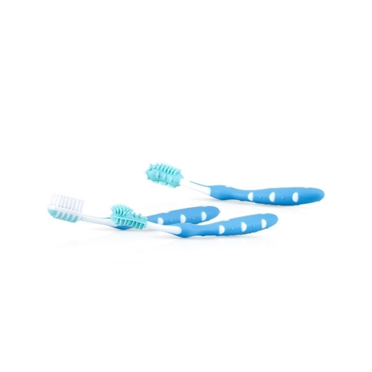 NUBY Zubné kefky súprava 3 ks modrá 3 m+