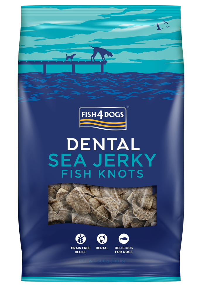 FISH4DOGS Maškrty pre psov DENTAL SEA morská ryba - uzlíky 500 g