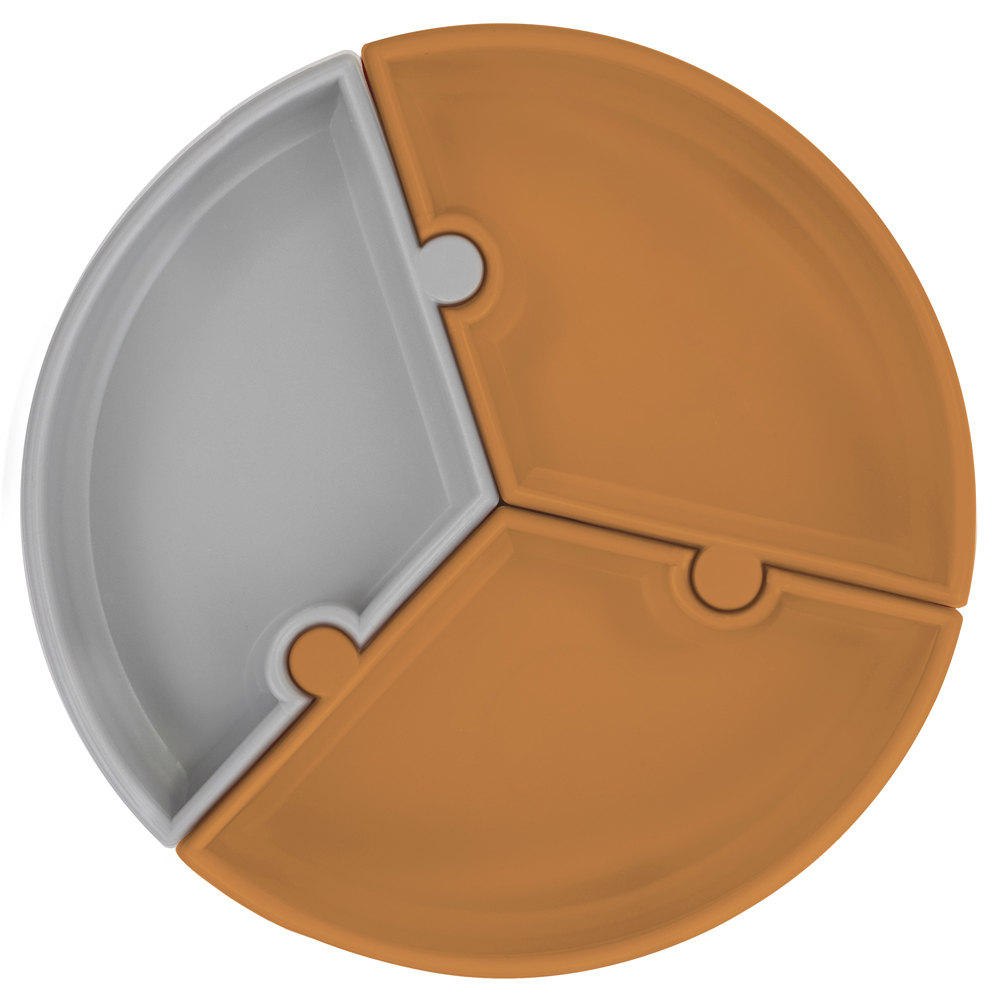 MINIKOIOI Tanier Puzzle silikónový s prísavkou - Woody Brown / Grey