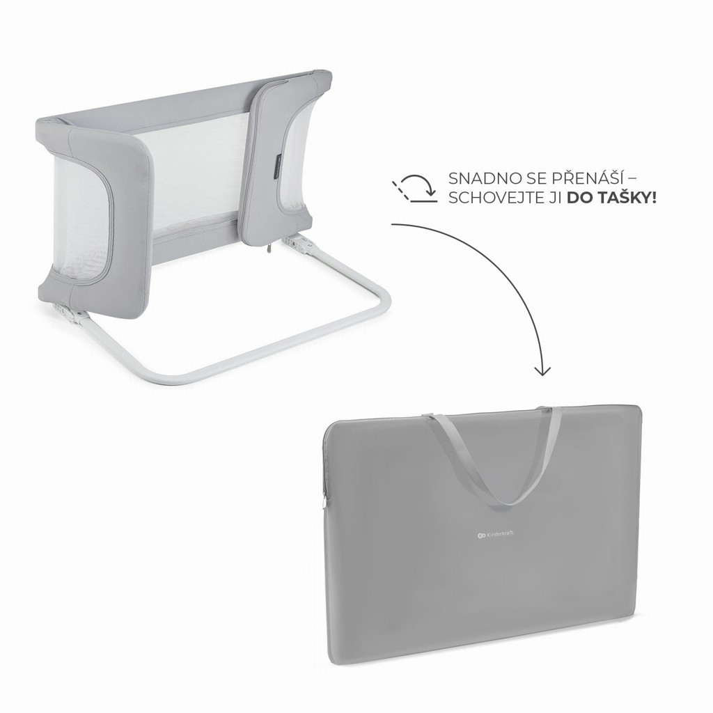 KINDERKRAFT Zábrana na posteľ Guard&Dream Light Grey